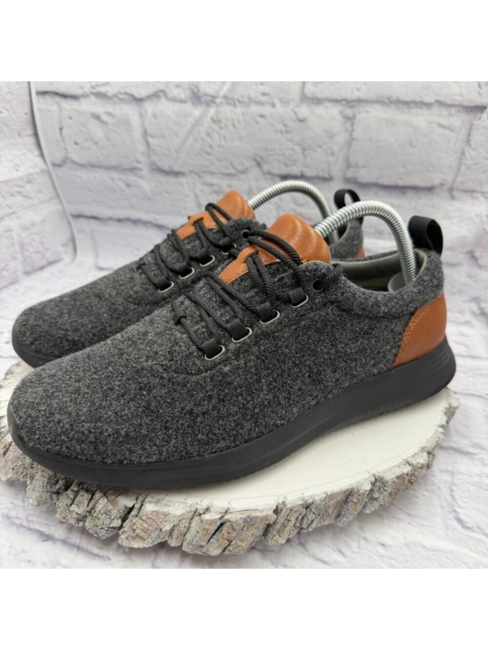 Johnston & Murphy Amherst U-Throat Shoe Dark Gray Wool Casual 25-8939 Men's 9M